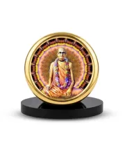 Car Desk/Table Top Srila Bhaktisiddhanta Saraswati Metal Golden Photo Stand  2x2 Inches, Compact & Stylish Spiritual Display For Car, Home & Office (Pack Of 1) (F18450)