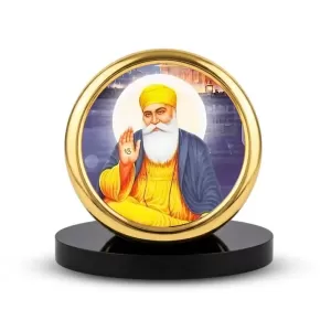 Car Desk/Table Top Gurunanak Metal Golden Photo Stand 2x2 Inches, Compact & Stylish Spiritual Display For Car, Home & Office (Pack Of 1) (F18451) Car Desk/Table Top Gurunanak Metal Golden Photo Stand 2x2 Inches, Compact & Stylish Spiritual Display For Car, Home & Office (Pack Of 1) (F18451)