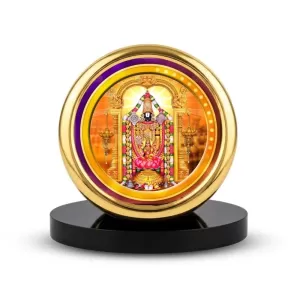Car Desk/Table Top Lord Venkateshwara Metal Golden Photo Stand 2x2 Inches, Compact & Stylish Spiritual Display For Car, Home & Office (Pack Of 1) (F18437) Car Desk/Table Top Lord Venkateshwara Metal Golden Photo Stand 2x2 Inches, Compact & Stylish Spiritual Display For Car, Home & Office (Pack Of 1) (F18437)
