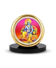 Car Desk/Table Top Lord Rama Metal Golden Photo Stand  2x2 Inches, Compact & Stylish Spiritual Display For Car, Home & Office (Pack Of 1) (F18439)