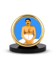 Car Desk/Table Top Sri Thakur Anukul Metal Golden Photo Stand  2x2 Inches, Compact & Stylish Spiritual Display For Car, Home & Office (Pack Of 1) (F18443)