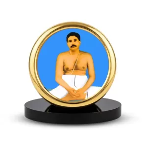 Car Desk/Table Top Sri Thakur Anukul Metal Golden Photo Stand  2x2 Inches, Compact & Stylish Spiritual Display For Car, Home & Office (Pack Of 1) (F18443)
