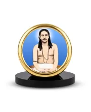 Car Desk/Table Top Nigamananda Saraswati Metal Golden Photo Stand  2x2 Inches, Compact & Stylish Spiritual Display For Car, Home & Office (Pack Of 1) (F18470)