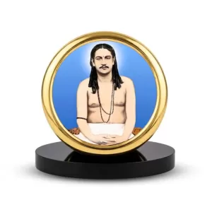 Car Desk/Table Top Nigamananda Saraswati Metal Golden Photo Stand 2x2 Inches, Compact & Stylish Spiritual Display For Car, Home & Office (Pack Of 1) (F18470) Car Desk/Table Top Nigamananda Saraswati Metal Golden Photo Stand 2x2 Inches, Compact & Stylish Spiritual Display For Car, Home & Office (Pack Of 1) (F18470)