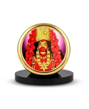 Car Desk/Table Top Maa Kali Metal Golden Photo Stand  2x2 Inches, Compact & Stylish Spiritual Display For Car, Home & Office (Pack Of 1) (F18478)