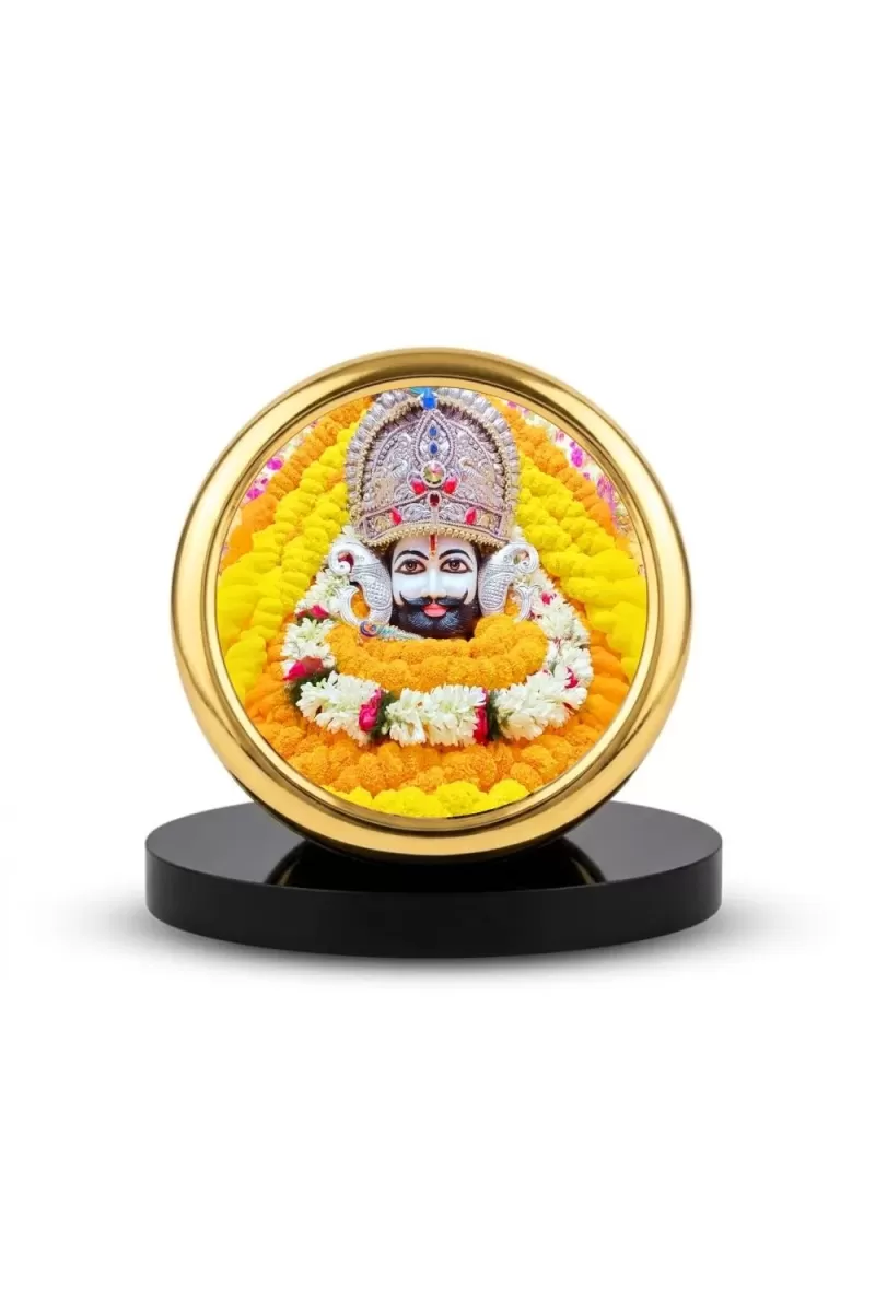 Car Desk/Table Top Tara Maa Metal Golden Photo Stand  2x2 Inches, Compact & Stylish Spiritual Display For Car, Home & Office (Pack Of 1) (F18480)