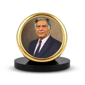 Car Desk/Table Top Rathan Tata Metal Golden Photo Stand 2x2 Inches, Compact & Stylish Spiritual Display For Car, Home & Office (Pack Of 1) (F18483) Car Desk/Table Top Rathan Tata Metal Golden Photo Stand 2x2 Inches, Compact & Stylish Spiritual Display For Car, Home & Office (Pack Of 1) (F18483)
