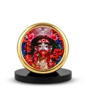 Car Desk/Table Top Tara Maa Metal Golden Photo Stand  2x2 Inches, Compact & Stylish Spiritual Display For Car, Home & Office (Pack Of 1) (F18484)