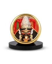 Car Desk/Table Top Maa Kali Metal Golden Photo Stand  2x2 Inches, Compact & Stylish Spiritual Display For Car, Home & Office (Pack Of 1) (F18485)