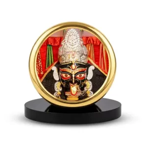 Car Desk/Table Top Maa Kali Metal Golden Photo Stand 2x2 Inches, Compact & Stylish Spiritual Display For Car, Home & Office (Pack Of 1) (F18485) Car Desk/Table Top Maa Kali Metal Golden Photo Stand 2x2 Inches, Compact & Stylish Spiritual Display For Car, Home & Office (Pack Of 1) (F18485)