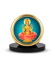 Car Desk/Table Top Goddess Lakshmi Metal Golden Photo Stand  2x2 Inches, Compact & Stylish Spiritual Display For Car, Home & Office (Pack Of 1) (F18486)
