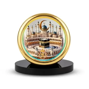 Car Desk/Table Top Macca Metal Golden Photo Stand 2x2 Inches, Compact & Stylish Spiritual Display For Car, Home & Office (Pack Of 1) (F18495) Car Desk/Table Top Macca Metal Golden Photo Stand 2x2 Inches, Compact & Stylish Spiritual Display For Car, Home & Office (Pack Of 1) (F18495)