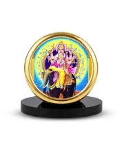 Car Desk/Table Top Vishwa Karma Metal Golden Photo Stand  2x2 Inches, Compact & Stylish Spiritual Display For Car, Home & Office (Pack Of 1) (F18497)