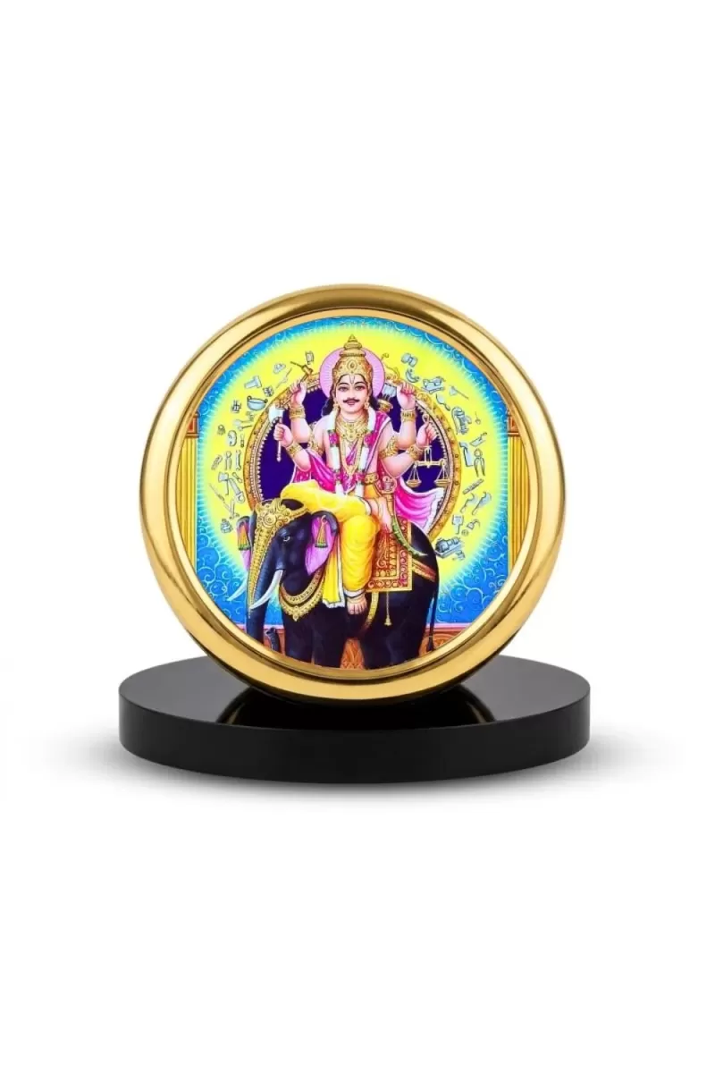 Car Desk/Table Top Vishwa Karma Metal Golden Photo Stand  2x2 Inches, Compact & Stylish Spiritual Display For Car, Home & Office (Pack Of 1) (F18497)