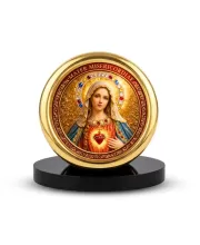 Car Desk/Table Top Merry  Metal Golden Photo Stand  2x2 Inches, Compact & Stylish Spiritual Display For Car, Home & Office (Pack Of 1) (F18512)