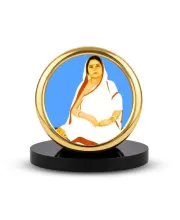 Car Desk/Table Top SHRI SHRI ANUKUL CHANDRA BORAMAA  Metal Golden Photo Stand  2x2 Inches, Compact & Stylish Spiritual Display For Car, Home & Office (Pack Of 1) (F18535)