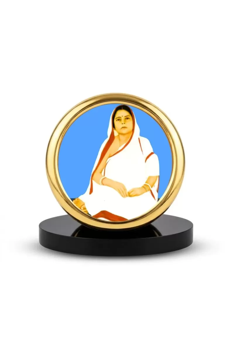Car Desk/Table Top SHRI SHRI ANUKUL CHANDRA BORAMAA  Metal Golden Photo Stand  2x2 Inches, Compact & Stylish Spiritual Display For Car, Home & Office (Pack Of 1) (F18535)
