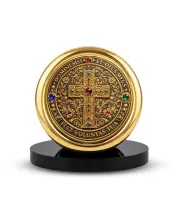 Car Desk/Table Top Lord Jesus Symbol  Metal Golden Photo Stand  2x2 Inches, Compact & Stylish Spiritual Display For Car, Home & Office (Pack Of 1) (F18517)