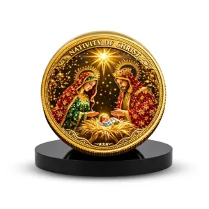 Car Desk/Table Top Lord Jesus Metal Golden Photo Stand  2x2 Inches, Compact & Stylish Spiritual Display For Car, Home & Office (Pack Of 1) (F18521)