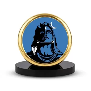 Car Desk/Table Top Lord Shiva Metal Golden Photo Stand 2x2 Inches, Compact & Stylish Spiritual Display For Car, Home & Office (Pack Of 1) (F18524) Car Desk/Table Top Lord Shiva Metal Golden Photo Stand 2x2 Inches, Compact & Stylish Spiritual Display For Car, Home & Office (Pack Of 1) (F18524)