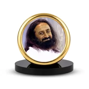 Car Desk/Table Top Sri Sri Ravi Shankar Metal Golden Photo Stand 2x2 Inches, Compact & Stylish Spiritual Display For Car, Home & Office (Pack Of 1) (F18526) Car Desk/Table Top Sri Sri Ravi Shankar Metal Golden Photo Stand 2x2 Inches, Compact & Stylish Spiritual Display For Car, Home & Office (Pack Of 1) (F18526)