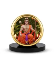 Car Desk/Table Top Lord Rama Metal Golden Photo Stand  2x2 Inches, Compact & Stylish Spiritual Display For Car, Home & Office (Pack Of 1) (F18530)