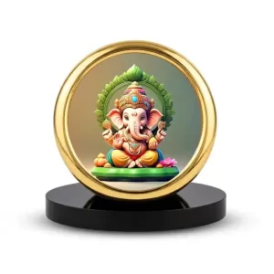 Car Desk/Table Top Lord Ganesha Metal Golden Photo Stand 2x2 Inches, Compact & Stylish Spiritual Display For Car, Home & Office (Pack Of 1) (F18536) Car Desk/Table Top Lord Ganesha Metal Golden Photo Stand 2x2 Inches, Compact & Stylish Spiritual Display For Car, Home & Office (Pack Of 1) (F18536)