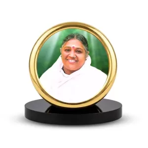 Car Desk/Table Top Mata Amritanandamayi Metal Golden Photo Stand 2x2 Inches, Compact & Stylish Spiritual Display For Car, Home & Office (Pack Of 1) (F18541) Car Desk/Table Top Mata Amritanandamayi Metal Golden Photo Stand 2x2 Inches, Compact & Stylish Spiritual Display For Car, Home & Office (Pack Of 1) (F18541)