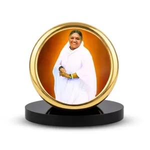 Car Desk/Table Top Mata Amritanandamayi Metal Golden Photo Stand 2x2 Inches, Compact & Stylish Spiritual Display For Car, Home & Office (Pack Of 1) (F18542) Car Desk/Table Top Mata Amritanandamayi Metal Golden Photo Stand 2x2 Inches, Compact & Stylish Spiritual Display For Car, Home & Office (Pack Of 1) (F18542)