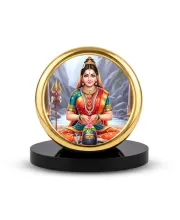 Car Desk/Table Top Goddess Parvathi Metal Golden Photo Stand  2x2 Inches, Compact & Stylish Spiritual Display For Car, Home & Office (Pack Of 1) (F18573)