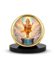 Car Desk/Table Top Lord Ganesha Metal Golden Photo Stand  2x2 Inches, Compact & Stylish Spiritual Display For Car, Home & Office (Pack Of 1) (F18575)