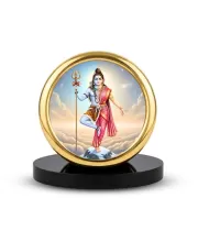 Car Desk/Table Top Arthanareeshwar Metal Golden Photo Stand  2x2 Inches, Compact & Stylish Spiritual Display For Car, Home & Office (Pack Of 1) (F18594)