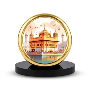 Car Desk/Table Top Golden Temple Metal Golden Photo Stand 2x2 Inches, Compact & Stylish Spiritual Display For Car, Home & Office (Pack Of 1) (F18602) Car Desk/Table Top Golden Temple Metal Golden Photo Stand 2x2 Inches, Compact & Stylish Spiritual Display For Car, Home & Office (Pack Of 1) (F18602)