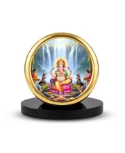 Car Desk/Table Top Lord Ganesha Metal Golden Photo Stand  2x2 Inches, Compact & Stylish Spiritual Display For Car, Home & Office (Pack Of 1) (F18608)