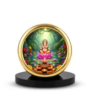 Car Desk/Table Top Lord Ganesha Metal Golden Photo Stand  2x2 Inches, Compact & Stylish Spiritual Display For Car, Home & Office (Pack Of 1) (F18609)