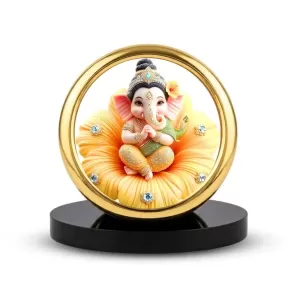 Car Desk/Table Top Lord Ganesha Metal Golden Photo Stand 2x2 Inches, Compact & Stylish Spiritual Display For Car, Home & Office (Pack Of 1) (F18613) Car Desk/Table Top Lord Ganesha Metal Golden Photo Stand 2x2 Inches, Compact & Stylish Spiritual Display For Car, Home & Office (Pack Of 1) (F18613)