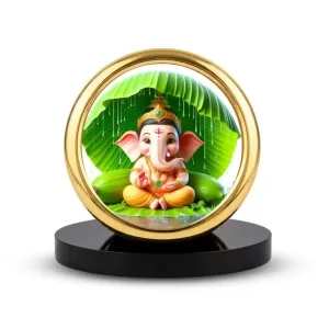 Car Desk/Table Top Lord Ganesha Metal Golden Photo Stand 2x2 Inches, Compact & Stylish Spiritual Display For Car, Home & Office (Pack Of 1) (F18614) Car Desk/Table Top Lord Ganesha Metal Golden Photo Stand 2x2 Inches, Compact & Stylish Spiritual Display For Car, Home & Office (Pack Of 1) (F18614)