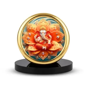Car Desk/Table Top Lord Ganesha Metal Golden Photo Stand 2x2 Inches, Compact & Stylish Spiritual Display For Car, Home & Office (Pack Of 1) (F18620) Car Desk/Table Top Lord Ganesha Metal Golden Photo Stand 2x2 Inches, Compact & Stylish Spiritual Display For Car, Home & Office (Pack Of 1) (F18620)