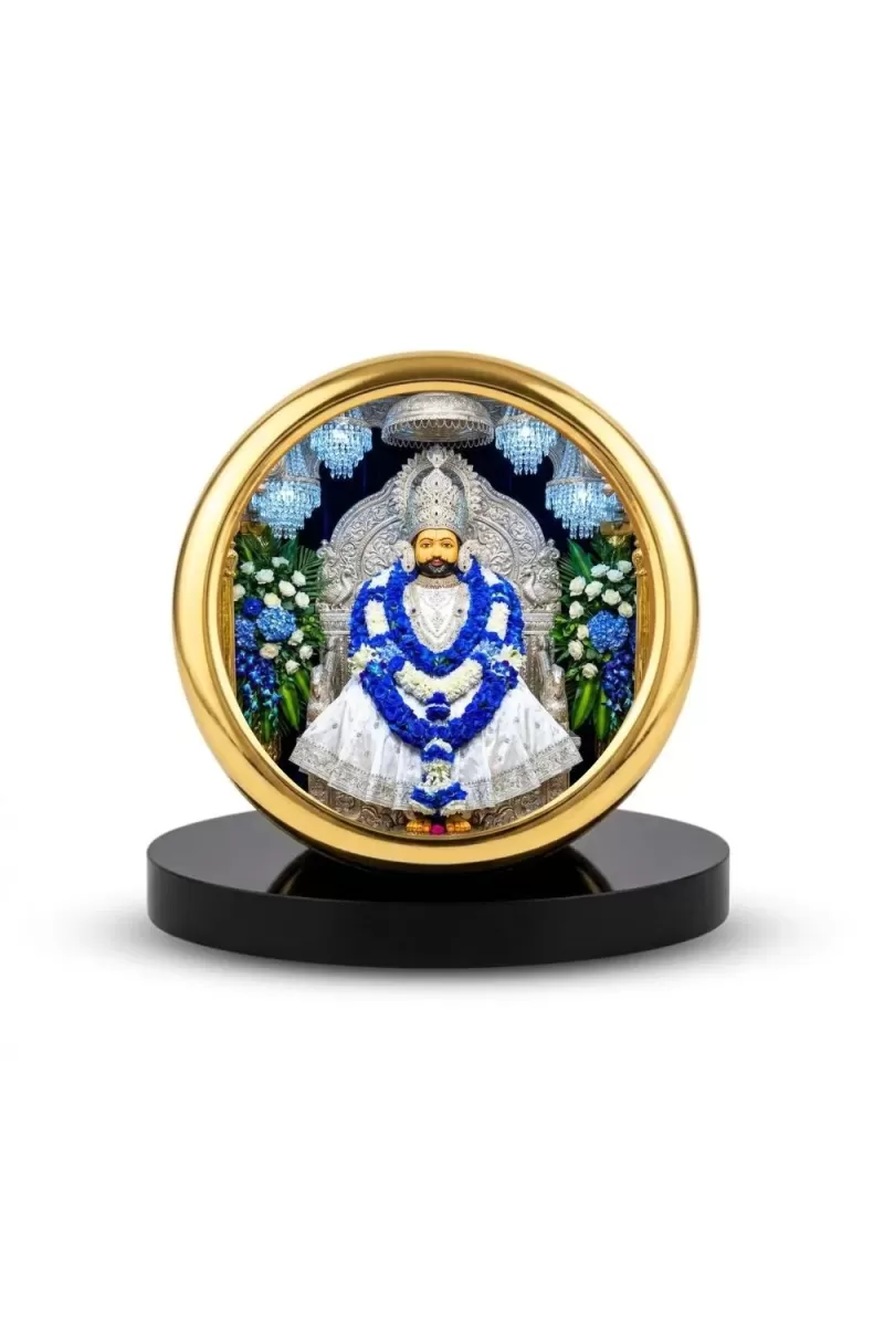 Car Desk/Table Top TARA MAA Metal Golden Photo Stand  2x2 Inches, Compact & Stylish Spiritual Display For Car, Home & Office (Pack Of 1) (F18621)