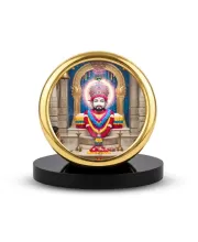 Car Desk/Table Top TARA MAA Metal Golden Photo Stand  2x2 Inches, Compact & Stylish Spiritual Display For Car, Home & Office (Pack Of 1) (F18622)