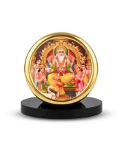 Car Desk/Table Top  Lord Vishwakarma Metal Golden Photo Stand  2x2 Inches, Compact & Stylish Spiritual Display For Car, Home & Office (Pack Of 1) (F18623)
