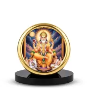 Car Desk/Table Top  Lord Vishwakarma Metal Golden Photo Stand  2x2 Inches, Compact & Stylish Spiritual Display For Car, Home & Office (Pack Of 1) (F18625)