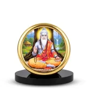 Car Desk/Table Top  Lord Vishwakarma Metal Golden Photo Stand  2x2 Inches, Compact & Stylish Spiritual Display For Car, Home & Office (Pack Of 1) (F18626)