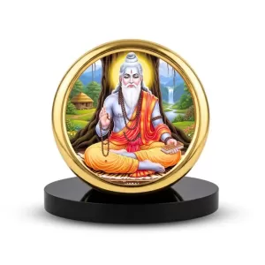 Car Desk/Table Top  Lord Vishwakarma Metal Golden Photo Stand  2x2 Inches, Compact & Stylish Spiritual Display For Car, Home & Office (Pack Of 1) (F18626)