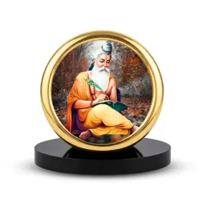 Car Desk/Table Top Vyasa Maharshi Metal Golden Photo Stand 2x2 Inches, Compact & Stylish Spiritual Display For Car, Home & Office (Pack Of 1) (F18628) Car Desk/Table Top Vyasa Maharshi Metal Golden Photo Stand 2x2 Inches, Compact & Stylish Spiritual Display For Car, Home & Office (Pack Of 1) (F18628)