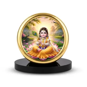 Car Desk/Table Top Radha Metal Golden Photo Stand 2x2 Inches, Compact & Stylish Spiritual Display For Car, Home & Office (Pack Of 1) (F18644) Car Desk/Table Top Radha Metal Golden Photo Stand 2x2 Inches, Compact & Stylish Spiritual Display For Car, Home & Office (Pack Of 1) (F18644)