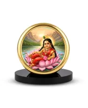 Car Desk/Table Top Radha  Metal Golden Photo Stand  2x2 Inches, Compact & Stylish Spiritual Display For Car, Home & Office (Pack Of 1) (F18646)