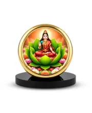 Car Desk/Table Top Parvathi Maa Metal Golden Photo Stand  2x2 Inches, Compact & Stylish Spiritual Display For Car, Home & Office (Pack Of 1) (F18647)