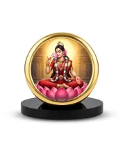 Car Desk/Table Top Radha Metal Golden Photo Stand  2x2 Inches, Compact & Stylish Spiritual Display For Car, Home & Office (Pack Of 1) (F18648)