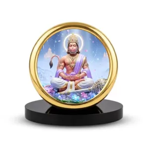 Car Desk/Table Top Lord Hanuman Metal Golden Photo Stand 2x2 Inches, Compact & Stylish Spiritual Display For Car, Home & Office (Pack Of 1) (F18649) Car Desk/Table Top Lord Hanuman Metal Golden Photo Stand 2x2 Inches, Compact & Stylish Spiritual Display For Car, Home & Office (Pack Of 1) (F18649)